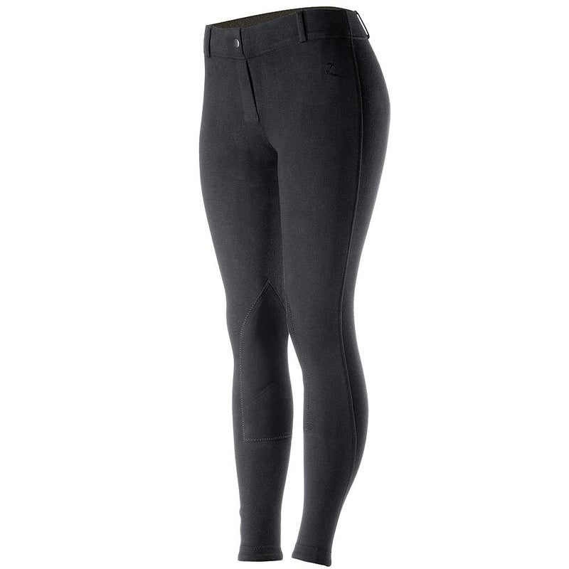 [AUSTRALIA] - Horze 40" Ella Womens Pull ON Knee Patch Breeches Soft Slightly Stretchy Black 