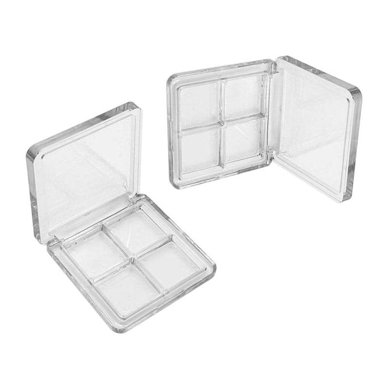 Lurrose 2PCS Empty Eyeshadow Palette Refillable 4 Grids Plastic Eye Make Up Container Palette - BeesActive Australia