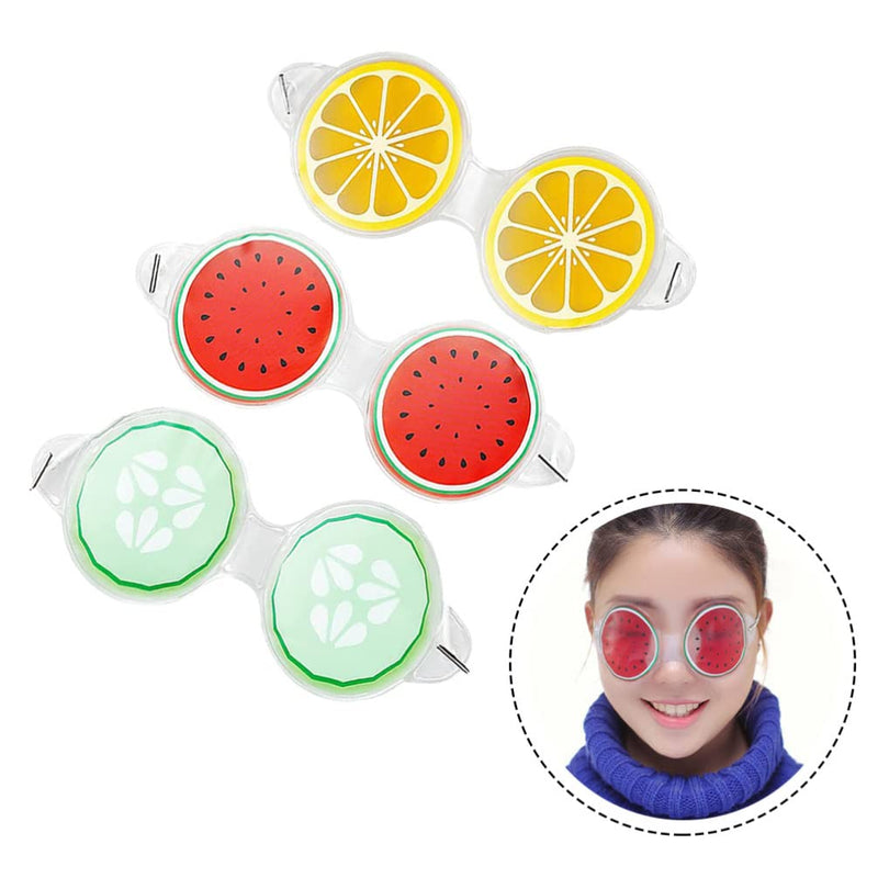 HEALLILY 3 Pcs Cooling Eye Masks Fruit Design Gel Eye Masks Eusable Cold Eye Ice Pack Cold Eye Pads for Dark Circles Puffy Eyes Migraine - BeesActive Australia