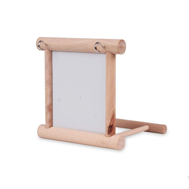 HAPPTYTOY Bird Toy for Parrot Parakeets Conures Cockatiels Cage Swing Wooden Fun Play Toy for Birds (Mirror) - BeesActive Australia