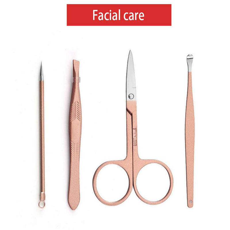 Outtmer Professional stainless steel manicure and beauty set, Nail Art Manicure and toenail tool set, beauty manicure and nail file tool set, stainless steel nail clipper set 7pcs (Rose Gold) - BeesActive Australia