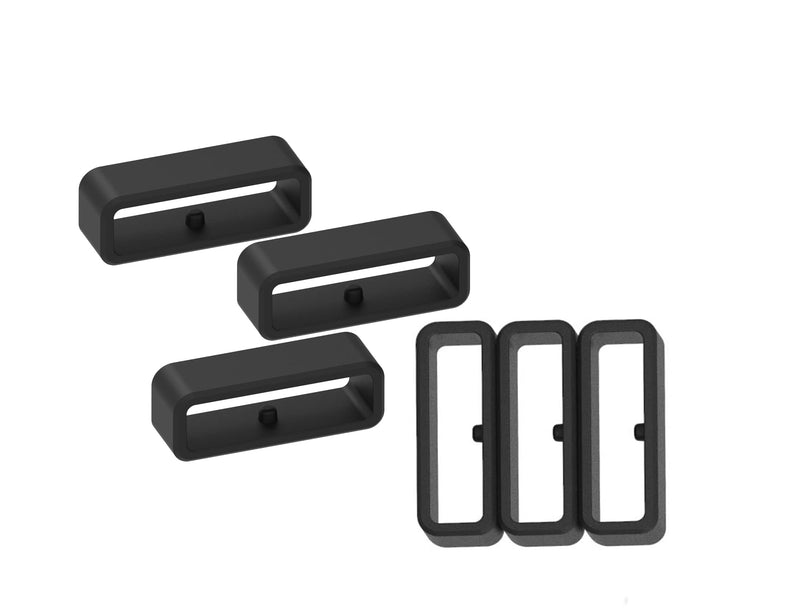 Fastener Rings Compatible with Garmin Instinct 2/Instinct/Forerunner 35/Forerunner 30 Bands(Pack of 6) Security Loop Rubber Buckle Holder Band Keeper for Instinct 2 Smartwatch 6-Black - BeesActive Australia