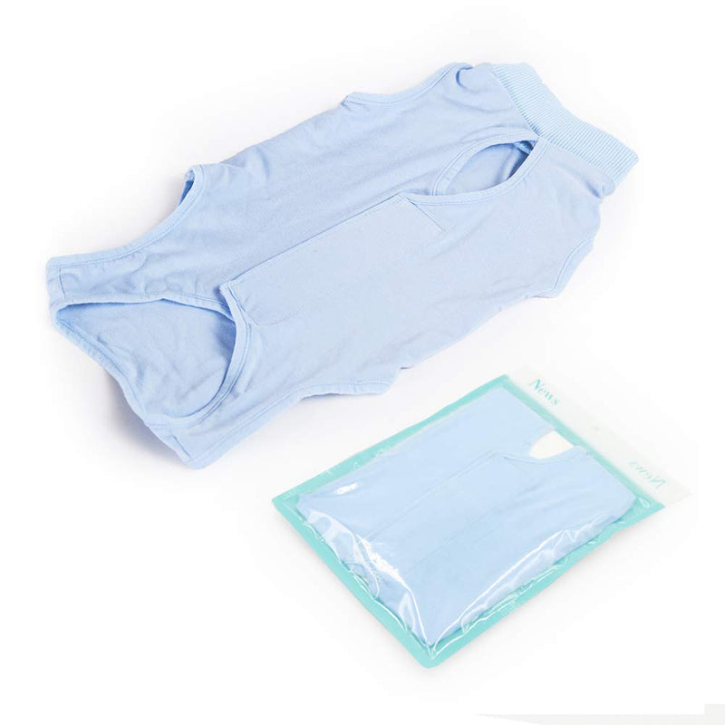 LIANZIMAU Cat Surgery Recovery Suit for Surgical Abdominal Wounds Home Indoor Pet Clothing E-Collar Alternative for Cats After Surgery Pajama Suit Medium (Pack of 1) Blue - BeesActive Australia