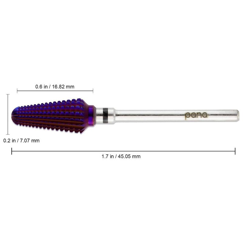 PANA Purple Tornado Nail Carbide Bit – Two Way Rotate Use for Both Left to Right Handed – 3/32” Shank -Fast Remove Acrylic or Hard Gels (Purple, Extra Coarse - XC) - BeesActive Australia