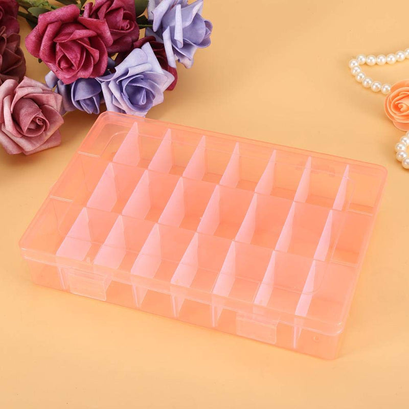 Jewelry Box Organizer Storage, 24 Grids Adjustable Jewelry Box, Plastic Detachable Beads Earrings Storage Case Jewelry Divider Container Jewelry Organizer Case(Orange) Orange - BeesActive Australia