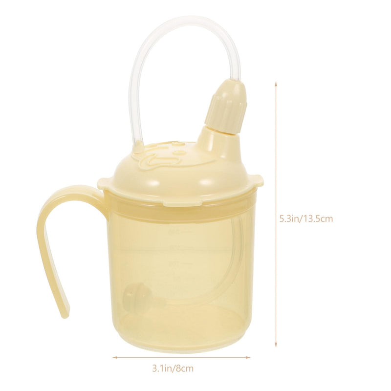 Healvian Nursing Cup Adult Sippy Cup Drinking Cups with Lids Adult Sippy Cup for Elderly Spill Proof Elderly Drinking Cups Spill Proof Cups for Adults Handicapped Accessories Adult Cup Feed Beige 13.5X8X8CM - BeesActive Australia
