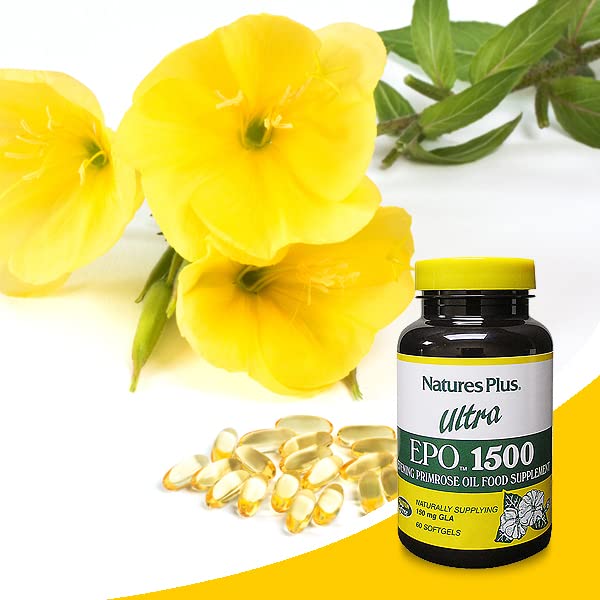 Nature's Plus Ultra EPO - 1500 mg Evening Primrose Oil, 60 Softgels - Gluten Free - 60 Servings - BeesActive Australia