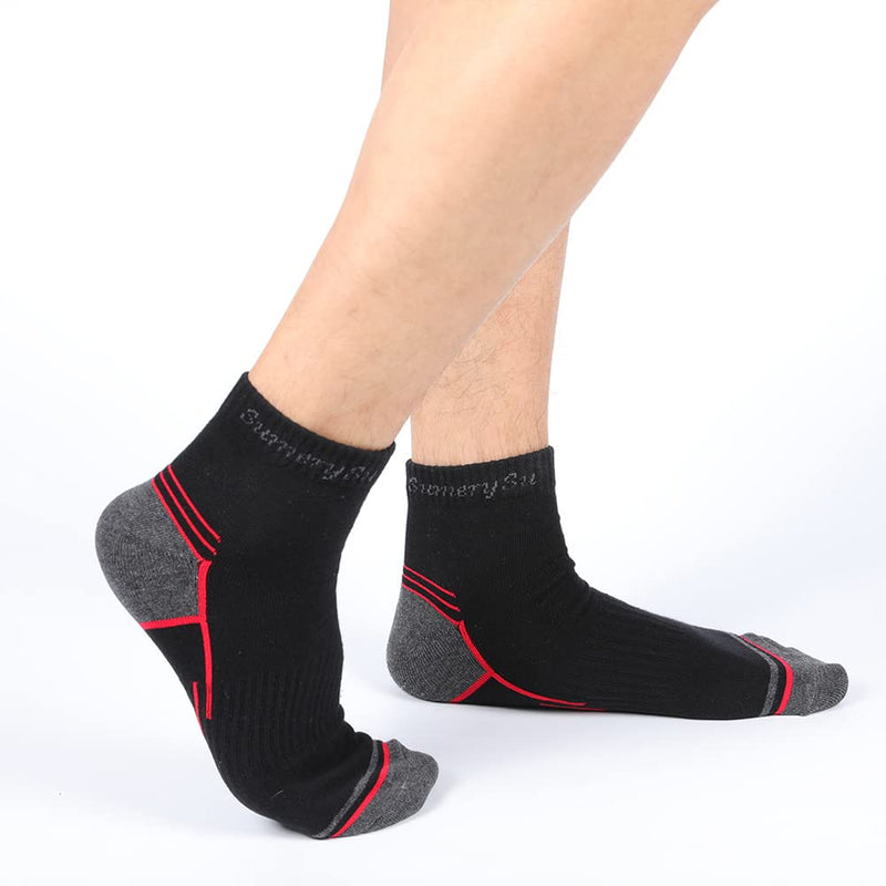 Athletic Socks Men Cotton Striped Sports Running Compression Ankle Casual Sock (5 Pack),Sumery Su Ms9811-with Gift Box - BeesActive Australia