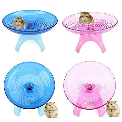 zswell1 Pack Exercise Wheel Jogging Running Silent Spinner Hamster Flying Saucer for Syrian Hamsters Rat Gerbils Mice Chinchilla Guinea Pig Squirrel and Other Small Animal Blue - BeesActive Australia