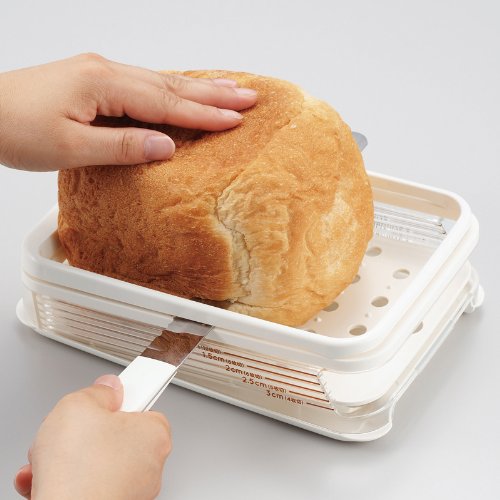 Akebono PS-955 Bread Slicer Guide, Made in Japan, Naname Cut, Cuts Clean until the Last, Adjustable Thickness, 4 Cuts, 5 Cuts, 6 Slices, 8 Slices, 12 Slices, Home Bakery Slicer - BeesActive Australia