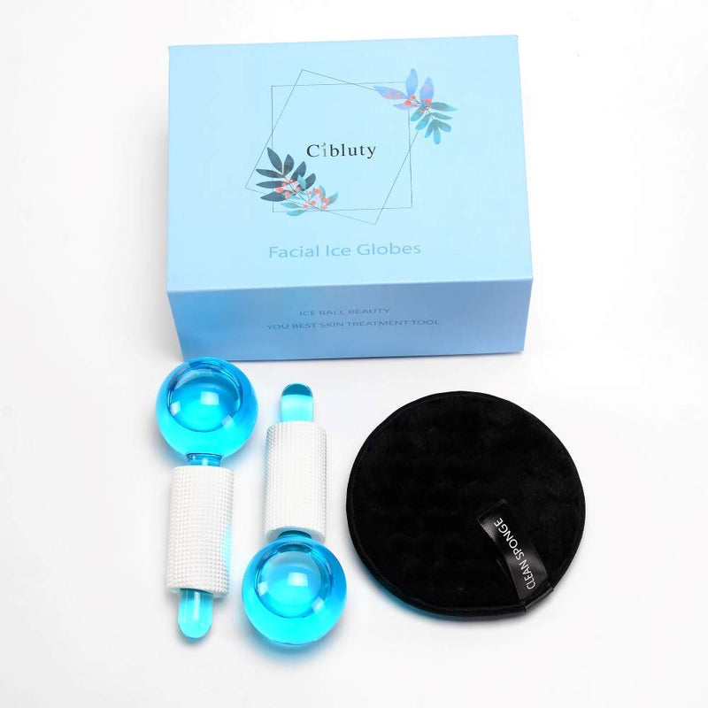 CIBLUTY ICE GLOBES for FACIAL, 2 PCS Facial Globes for Massage Tool, Facial Roller Cold Skin Massagers, Tighten Skin, Reduce Puffiness and Dark Circles, Enhance Circulation Blue - BeesActive Australia