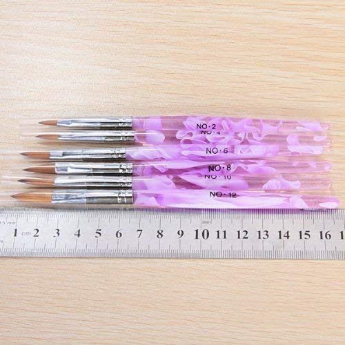 6 Pieces Acrylic Nail Art Brush Nail Painting Brush Pen Set Tools Fit for Nail Beauty Use - BeesActive Australia