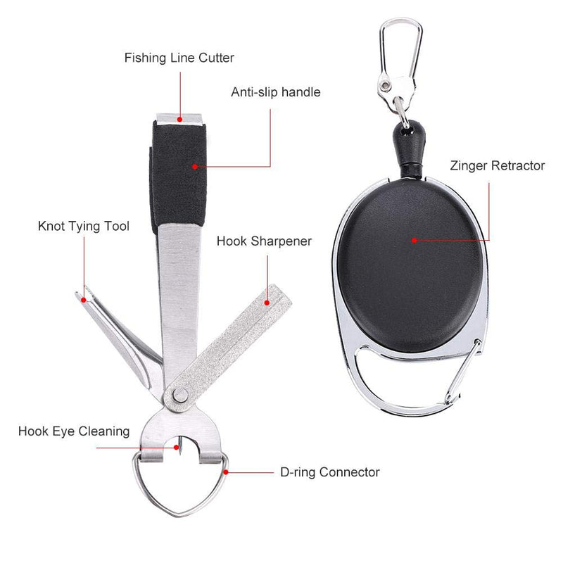 ZJchao Fishing Knot Tools Fishing Line Clipper Fishing Line Nipper with Retractor - BeesActive Australia