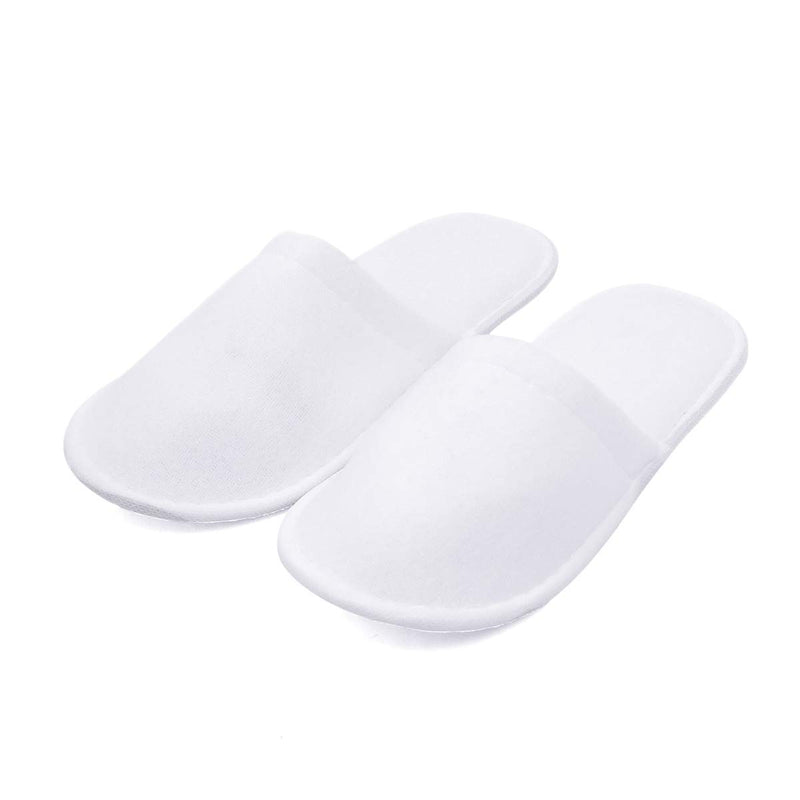 6 Pairs White Disposable Slippers, Cotton Closed Toe Spa Slippers for Women and Men, Breathable Non-Slip Slippers for Hotel, Guests, Travel - BeesActive Australia