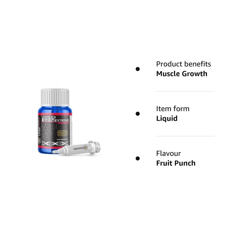 Testo Extreme Anabolic : Testosterone Booster / Muscle Growth & Strength Body Building Supplement (30ml : 1 Month Supply) - BeesActive Australia