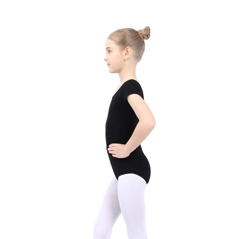 Ballet Leotard for Girls, Basic Dance Ballet Leotards Short Sleeve, Crisscross Straps Back Dance Tops for Girls/Toddlers Black 2-4 Years - BeesActive Australia