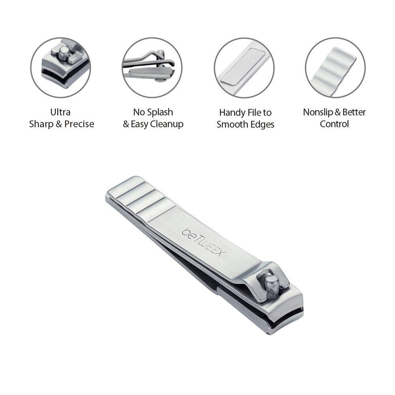 beTWEEX Heavy Duty Nail Clippers Stainless Steel with Nail File and Nail Catcher for Fingernails and Toenails - BeesActive Australia