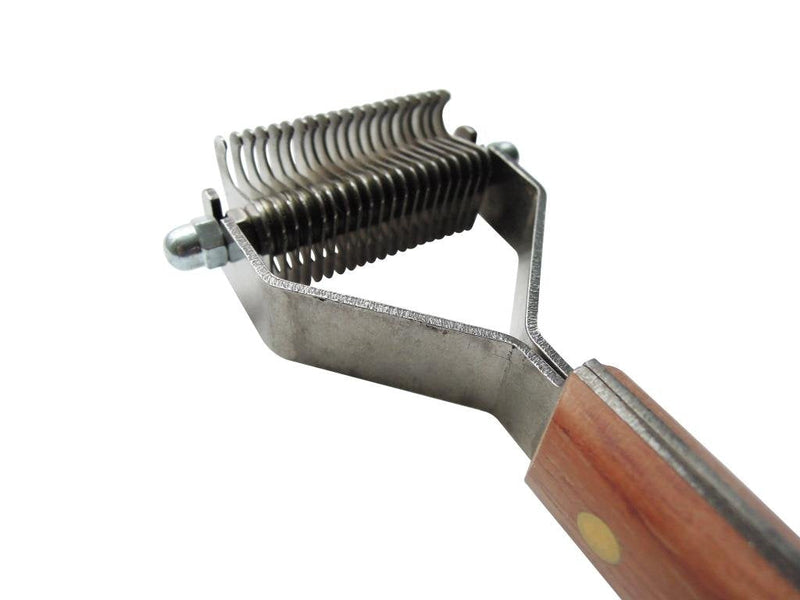 Mars Coat King De-Matting Undercoat Grooming Rake Stripper Tool for Dogs and Cats, Stainless Steel with Wooden Handle for Thick Coats, 20-Blade Stripper for Groomers, Pet Owners Small/Medium Dog - BeesActive Australia