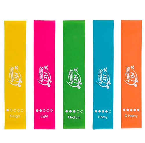 Fit Simplify 10 Inch Resistance Loop Exercise Bands, Set of 5, Assorted Colors - BeesActive Australia