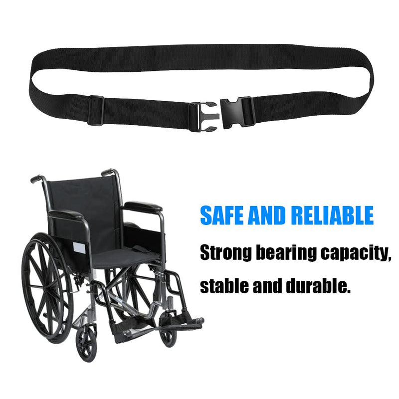 Adjustable Wheelchair Seat Belt Safety Strap with Buckle Cushioning Seat Belt for Take Care of Patient, Black - BeesActive Australia