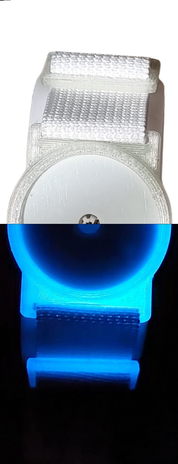 CGM Clips UK - Sensor Armband Holder/Protector compatible with FreeStyle Libre 1/2 - Blue Glow in the Dark (Black Strap) Black Strap - BeesActive Australia