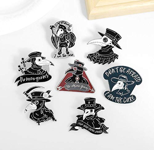 Liasun Plague Doctor Enamel Pin Set - Bird Beak Face Brooches Cartoon Brooch Badge Pins for Clothes Bags Backpack STY8 - BeesActive Australia