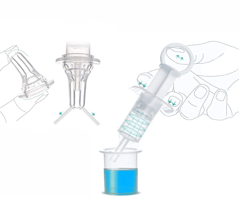 Pet Feeding Syringe Soft Tip Cat Dog Syringe Bottles for Pet Feeding Oral Syringe Pet Liquid Feeding Kit for Nursing Puppies and Kittens - BeesActive Australia