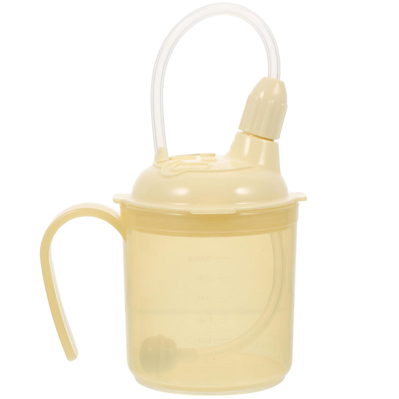 Healvian Nursing Cup Adult Sippy Cup Drinking Cups with Lids Adult Sippy Cup for Elderly Spill Proof Elderly Drinking Cups Spill Proof Cups for Adults Handicapped Accessories Adult Cup Feed Beige 13.5X8X8CM - BeesActive Australia