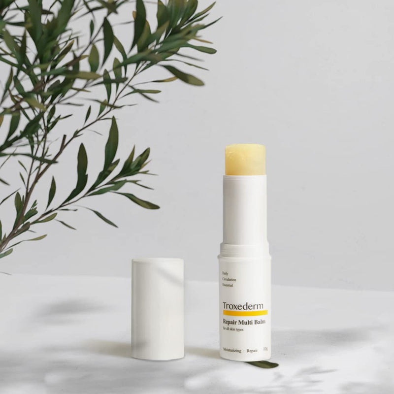 TROXEDERM Repair Multi Balm - Fine Line Care for Youthful Skin with a Natural Glow, Nourishing and Refreshing, Contains Shea Butter, Sunflower Seed Oil, Troxerutin, and Adenosine. 0.35oz (10g) - BeesActive Australia