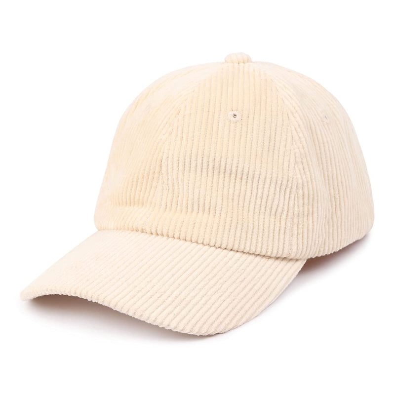 Casual Baseball Cap - Sun Visor Corduroy, Plaid, Leopard Animal Print Hat Adjustable Baseball Cap - Corduroy Ivory - BeesActive Australia