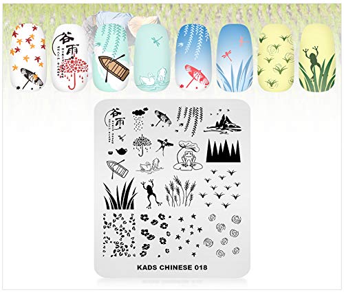 KADS Stamping Plates for Nail Art Kite Frog Spring Template Image Plate Stencil Nails Tool (CN018) CN018 - BeesActive Australia