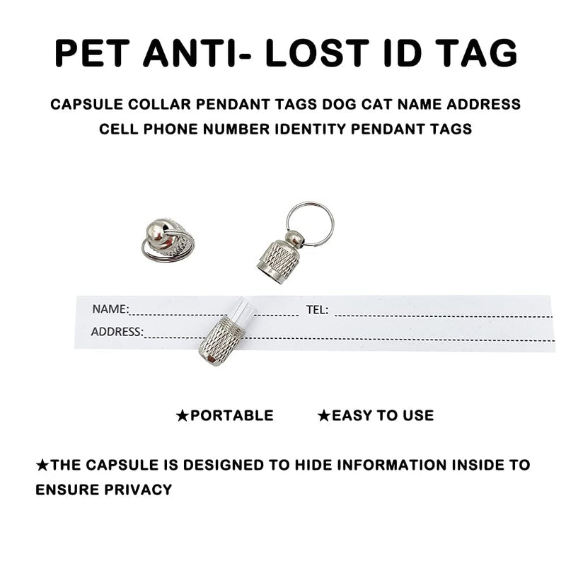 Dog Collar Bell Pet Bells Tracker Noise Maker Anti-theft Bell with Leather Button Strap and Pet Anti- Lost Silver Pendant ID Tags (2Sets) - BeesActive Australia