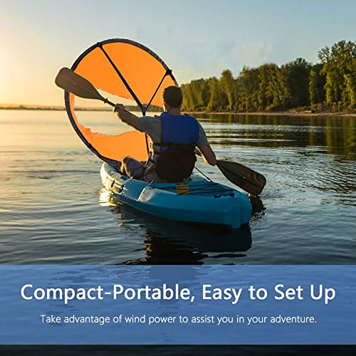VGEBY Wind Sail, 42inch Kayak Sail Foldable Wind Paddle Adventure Sail Fold-able Downwind Sail for Kayaks, Canoes, Inflatable Boats, Paddle Board Boating Supplies - BeesActive Australia