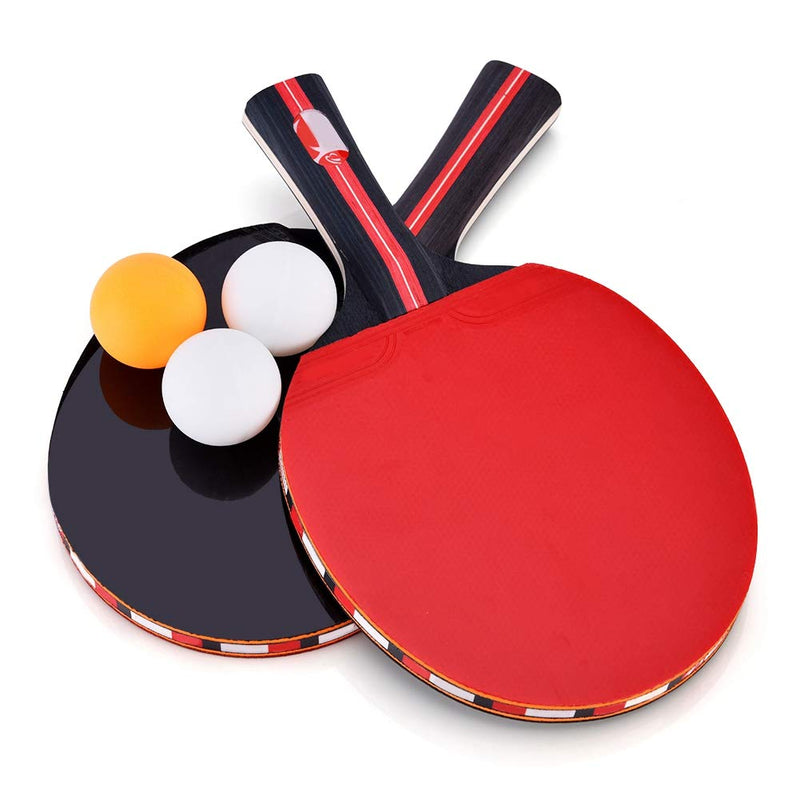 VGEBY1 Ping Pong Paddle Set Table Tennis Racket for 2 Players with Portable Cover Case for Indoor Outdoor palying - BeesActive Australia