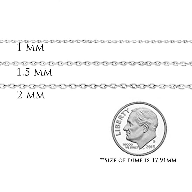 Sterling Silver Chain Necklace for Women Cable 1mm Tarnish Resistant Responsibly Sourced - Non-Migrating Clasp Design - Sterling Silver Chain Necklace - Italian Made in Italy - Quality Durable Sturdy 1mm Chain for Women - Quality Gift Box - 925 Sterlin... - BeesActive Australia