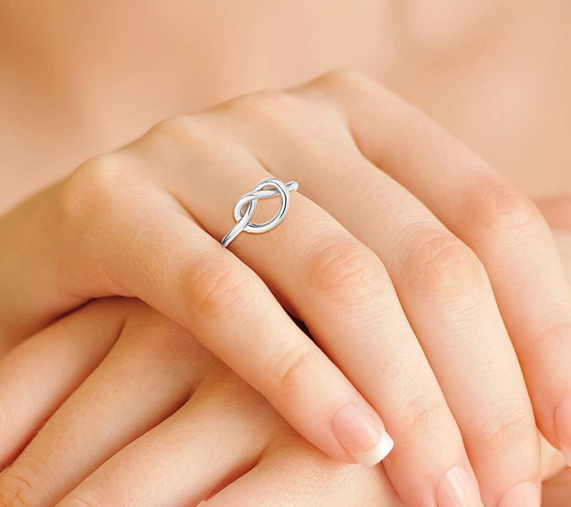 Miabella 925 Sterling Silver or 18Kt Yellow Gold Over Silver Knot Ring for Women Teens Girls Made in Italy 8 - BeesActive Australia