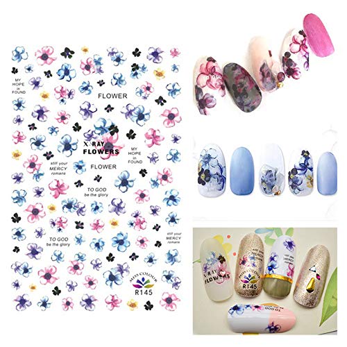 5 Sheets /350Pcs 3D Nail Art Dried Flowers Sticker Natural Real Dry Flower Nail Art Decoration Lovely Flower Beauty Nail Stickers for 3D Nail Art Acrylic UV Gel Tips - BeesActive Australia
