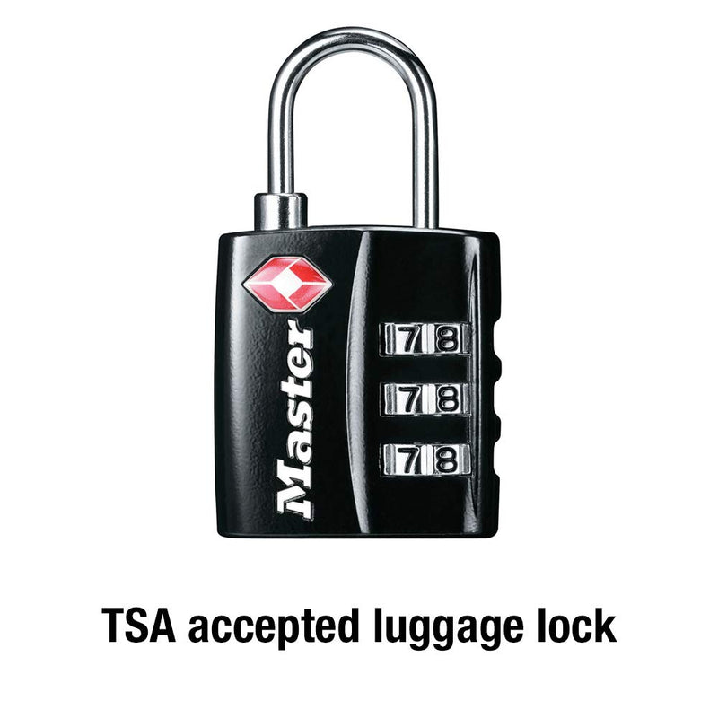 Master Lock 4680DBLK TSA-Approved Luggage Lock, 1-3/16-in. Wide, Black 1-Pack - BeesActive Australia