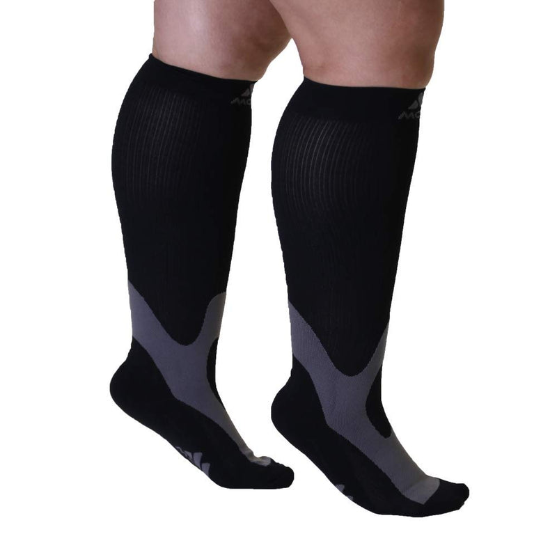 Mojo Coolmax Recovery & Performance Sports Compression Socks - Triathlete Compression Socks - Unisex Small Black - BeesActive Australia