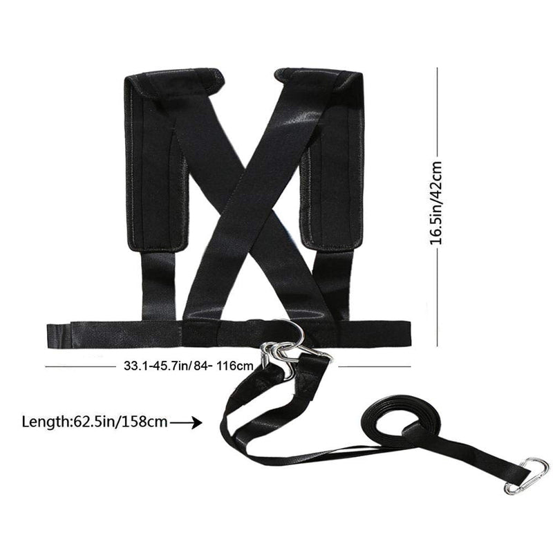 XccMe Sled Harness Tire Pulling Harness Fitness Resistance Training Workout -Adjustable Padded Shoulder Strap Vest+belt+resistance band - BeesActive Australia