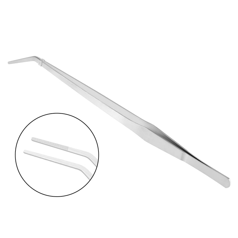 Vaincre 2PCS Long Tweezers, 15 inch Curved Aquascaping Tools, Stainless Steel Feeding Tongs Aquascape Tools, Aquarium Tweezers for Aquarium Reptile, Plant, Snakes, Lizards, Coral Feeder Silver - BeesActive Australia