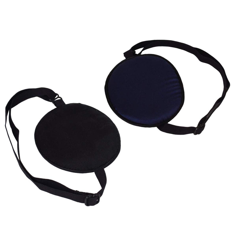 Bleiou 2 Pcs Elastic Silk Eye Patch for Kids Adjustable Eye Mask for Lazy Eye Amblyopia Strabismus Kid Navy and Light Purple - BeesActive Australia