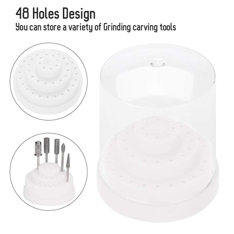 Manicure Box Displayer Nail Drill Bit Holder Stand,Nail Drill Stand Suitable for Store Grinding Carving Tools(4#) 4# - BeesActive Australia