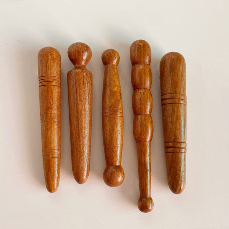 Beavorty 3Pcs Wooden Reflexology Sticks Foot Hand Massage Wooden Stick Tools Thai Face Neck Back Waist Massager Trigger Points - BeesActive Australia