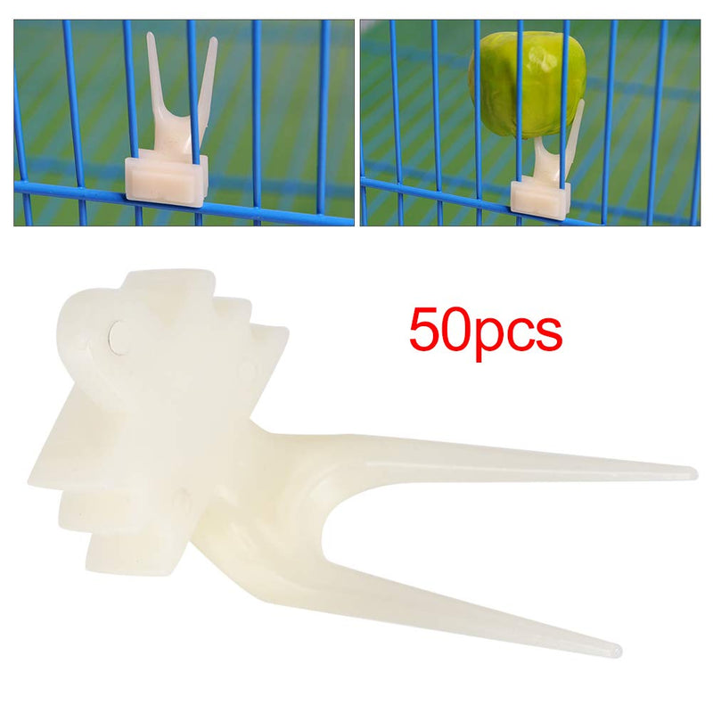 Bird Fruit Fork, 50PCS Plastic Birdcage Fruit Holder Parrot Feeding Fork Birds Food Feeder Tool Accessory for Parrots Hamster Bird Fruit Fork - BeesActive Australia