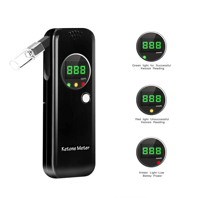 Ketone Breath Tester, Accurate Ketosis Analyzer for Ketosis Breathalyzer with 10 Mouthpieces Black2 - BeesActive Australia