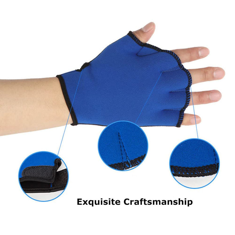 Efanr 1 Pair Training Aqua Fit Swim Webbed Gloves Aquatic Fitness Water Resistance Gloves for Women Men Children Black Small - BeesActive Australia