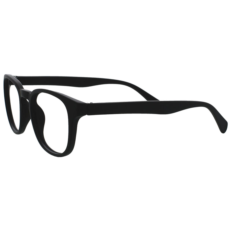 Opulize Pop Reading Glasses Fun Round Matt Frame Black Spring Hinges Scratch Resistant Mens Womens R2-1 +1.50 Smooth Matt Black +1.50 Magnification - BeesActive Australia