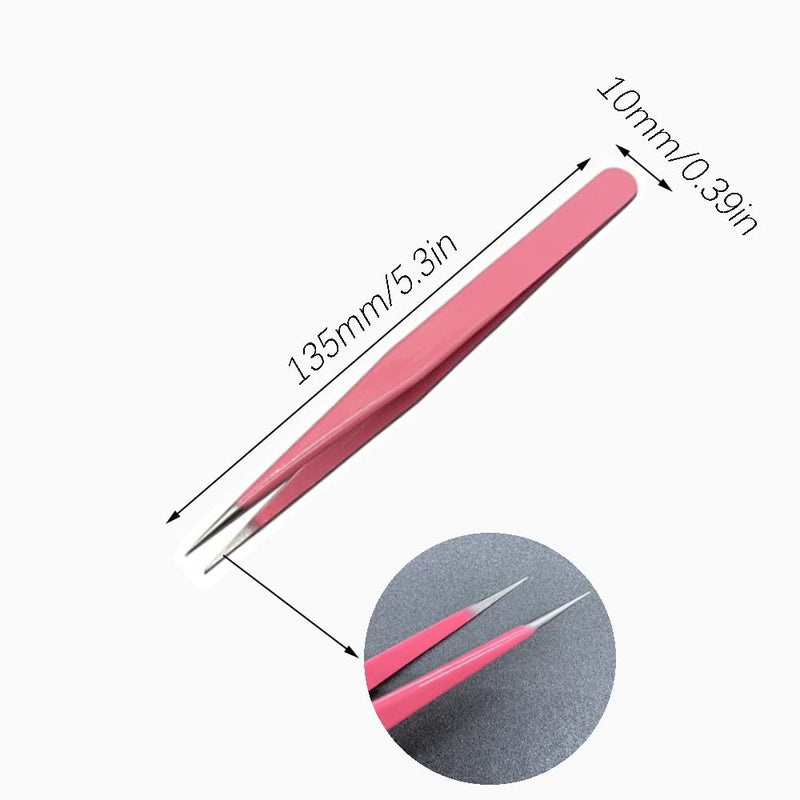 2 Pcs Eyelash Extension Tweezers, Nail Art Tweezers, Stainless Steel Straight and Curve Tip Tweezers, for Eyelash Extensions - BeesActive Australia