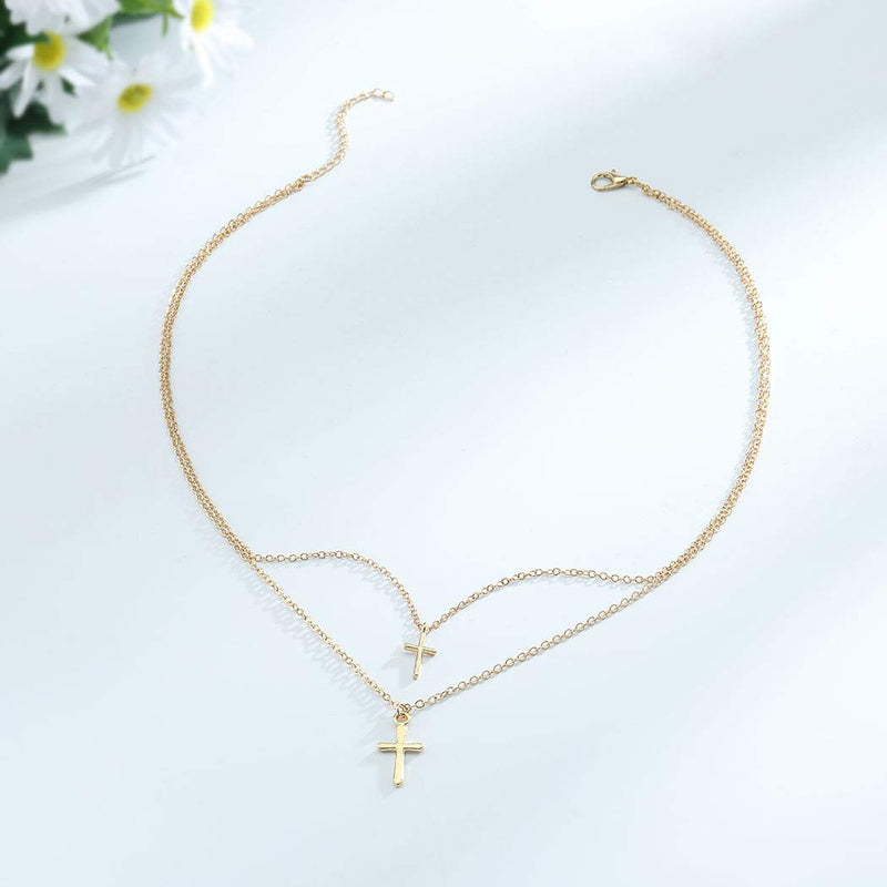 Yalice Layered Necklace Chain Cross Necklaces Jewelry for Women and Girls Gold - BeesActive Australia